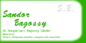 sandor bagossy business card